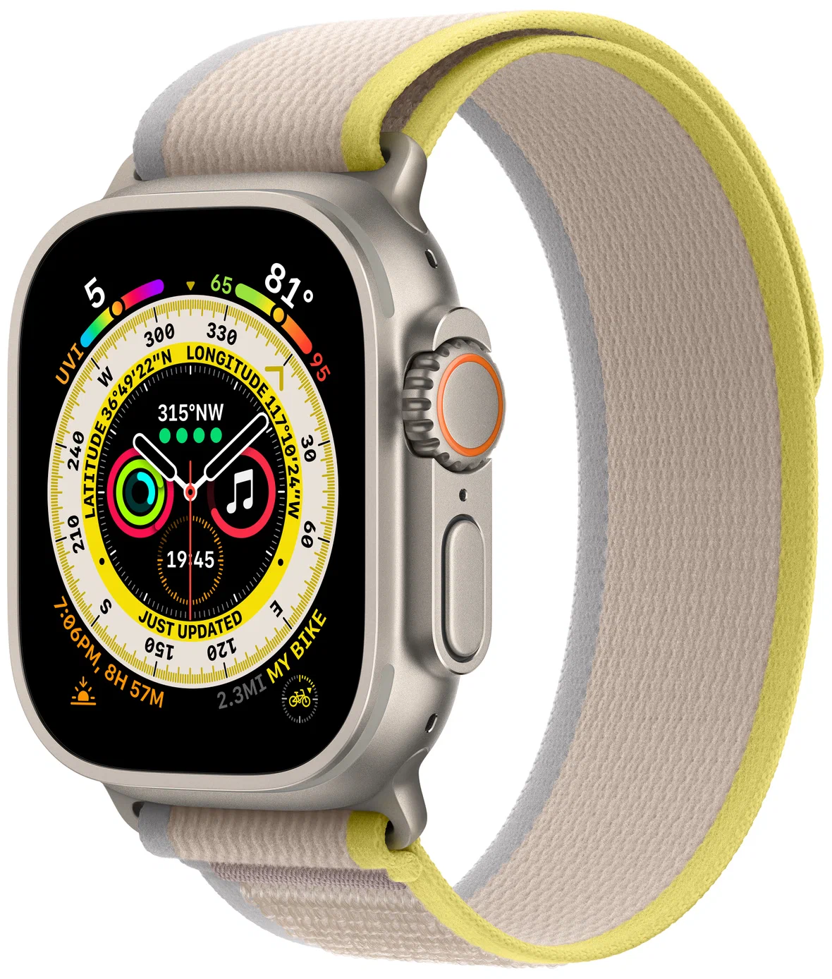 Apple Watch Ultra 49 mm LTE Titanium Case Yellow/Beige Trail Loop (M/L) Б/У (Отличное состояние)