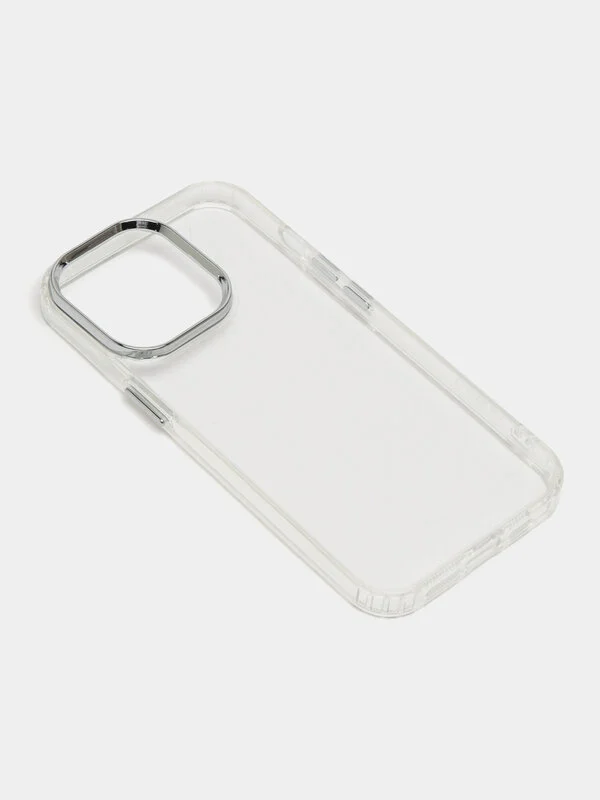 фото Чехол-накладка Belkin SheerForce для Apple iPhone 15 Pro Max пластиковый прозрачный (серебристая рамка)