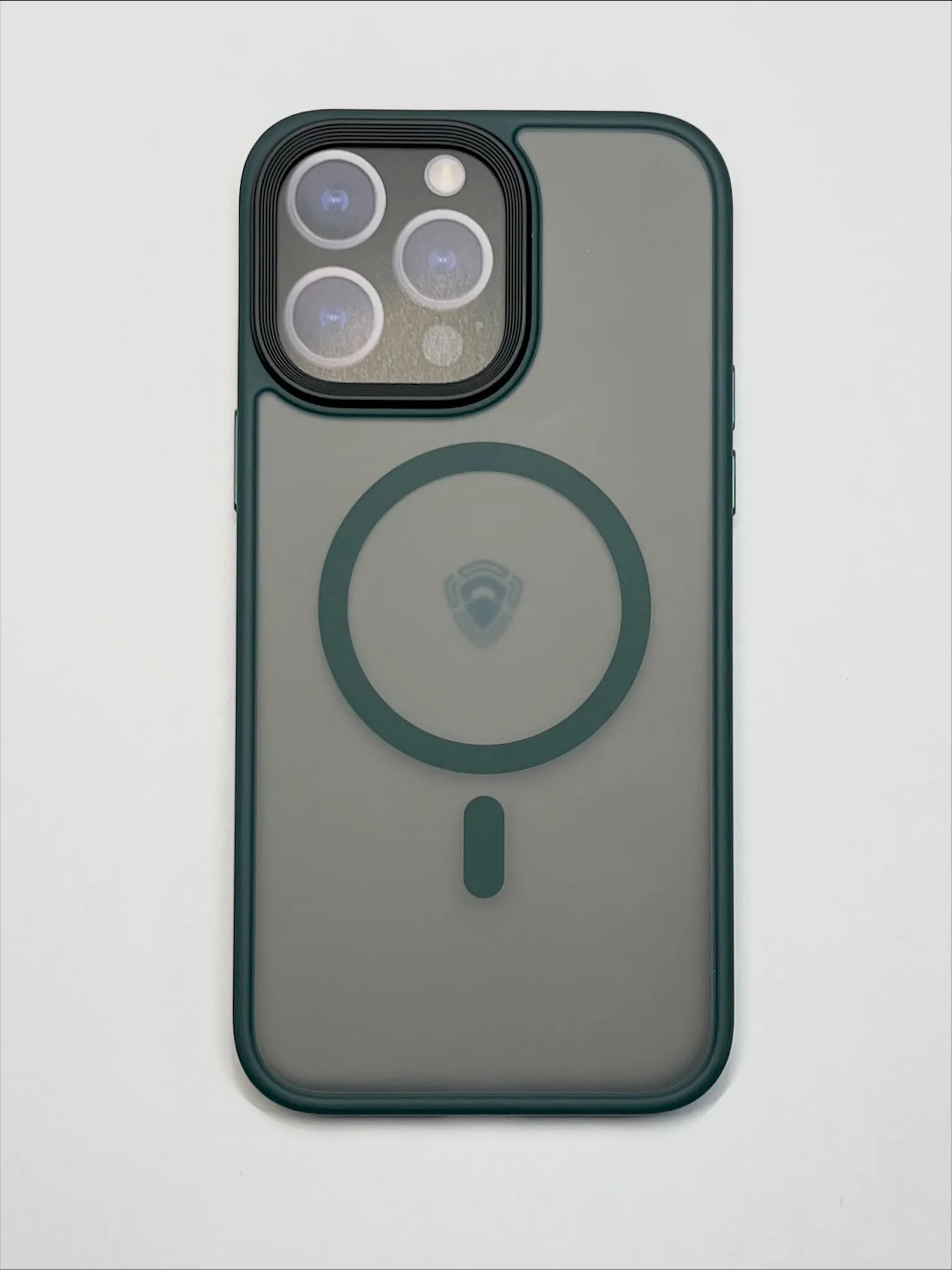 фото Чехол-накладка Dfansdesign Magsafe Case для Apple iPhone 14 Pro пластиковый прозрачно-черный (зеленая рамка)