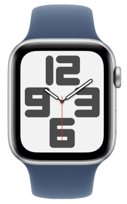 Apple Watch SE (2024) 44mm Silver Aluminium Case with Denim Sport Band (S/M) — фото 2