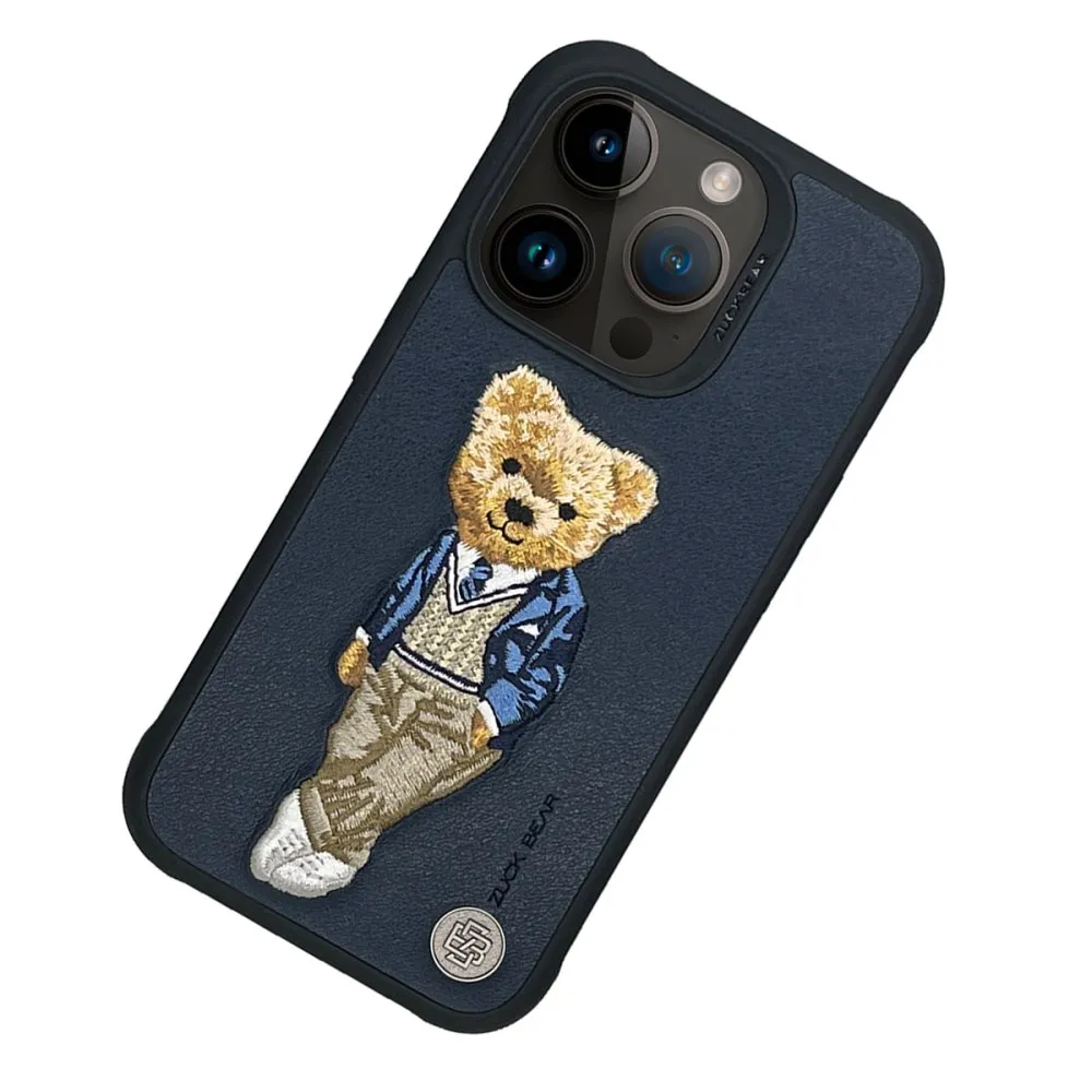 Чехол-накладка Zuck Bear London Classic Kapak - Westminster Ace для Apple  iPhone 15 Pro Max искусcтвенная кожа (синий)