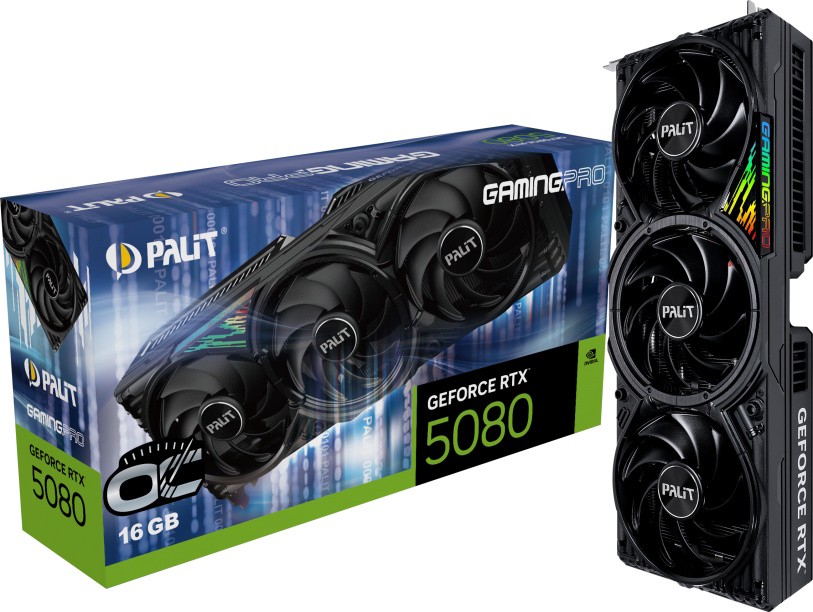Видеокарта Palit (NE75080S19T2-GB2031A) GeForce RTX 5080 16GB GAMINGPRO OC