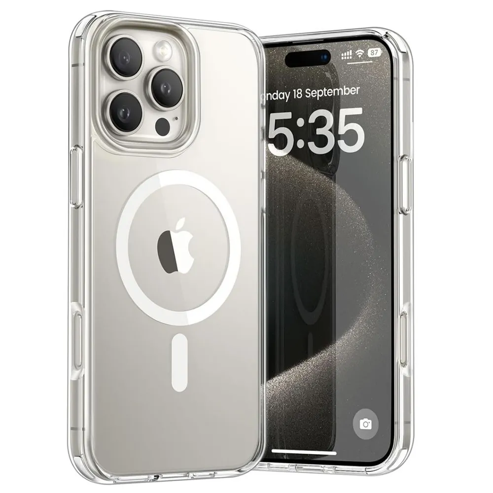 фото Чехол-накладка Keephone Hybrid Pro MagSafe для Apple iPhone 16 Pro Max пластиковый (прозрачный)