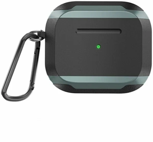 Чехол WiWU Defender Strong Metal для AirPods 3 противоударный с карабином черный 600₽