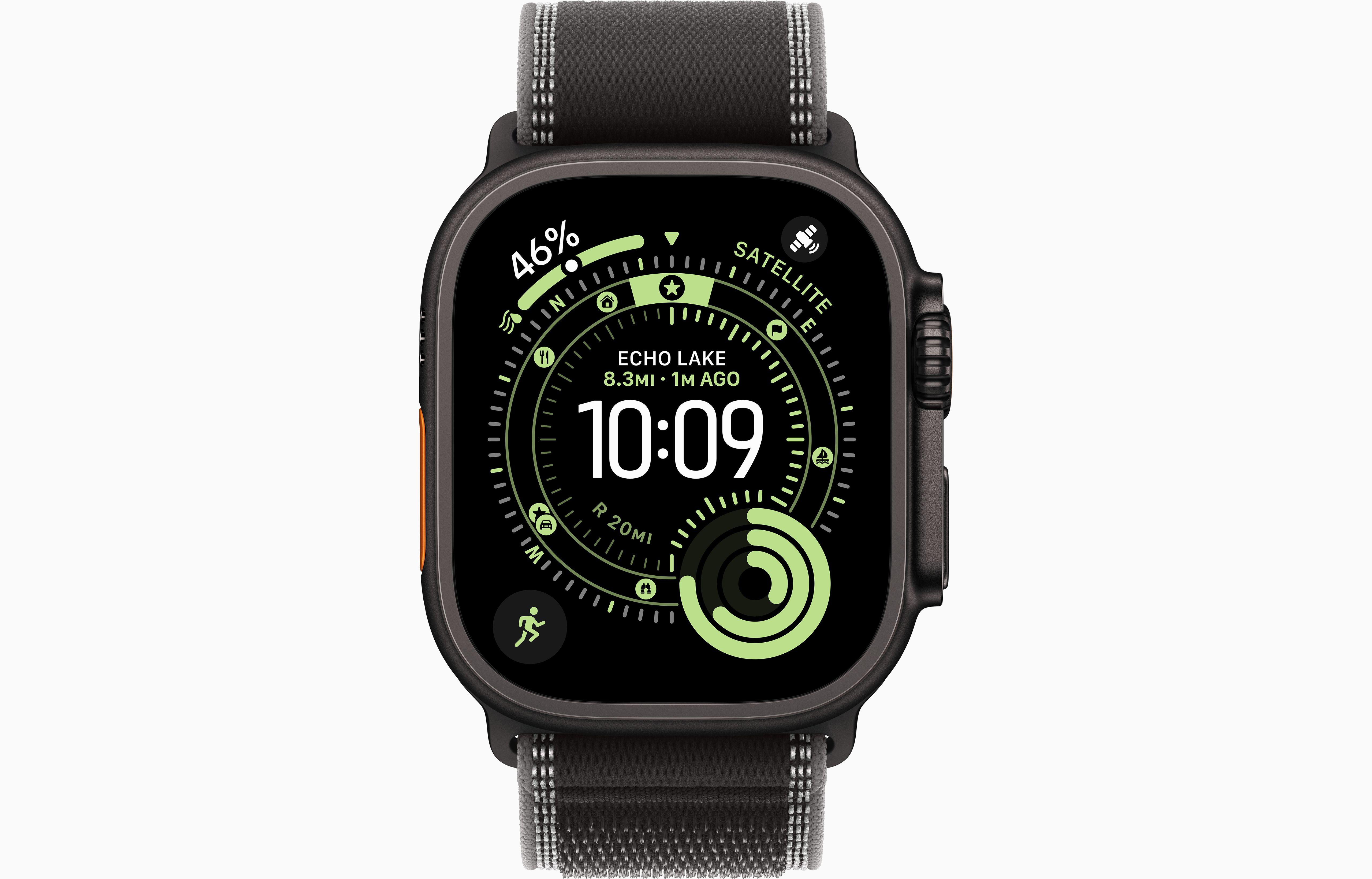 Apple Watch Ultra 3 49mm Black Titanium Case with Black/Charcoal Trail Loop (M/L)