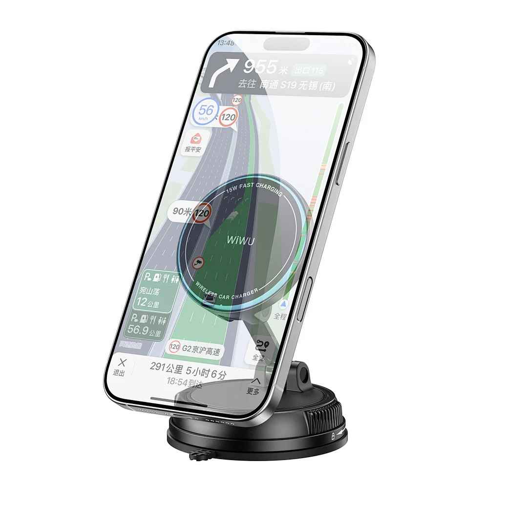 Автомобильный держатель Wiwu Omni CH-326 MagSafe 15W для смартфона на приборную панель (черный)