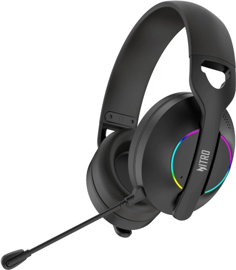 Гарнитура Acer OHR400, беспроводная + проводная, USB / 3.5 мм, подсветка, до 45 ч, чёрный — фото 4