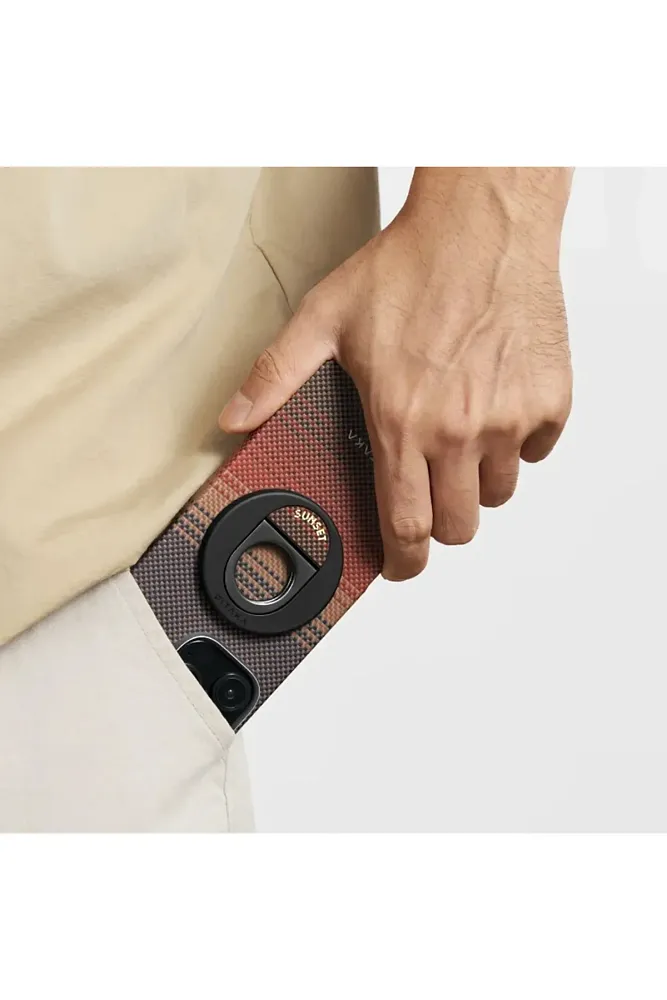 фото Чехол PITAKA Tactile Woven Case & Grip 3 для iPhone 16 Pro Max карбоновый (арамид) Sunset