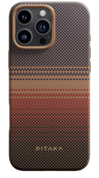 Чехол PITAKA Military-Grade MagEZ Pro 4 для iPhone 16 Pro карбоновый (арамид) Sunset