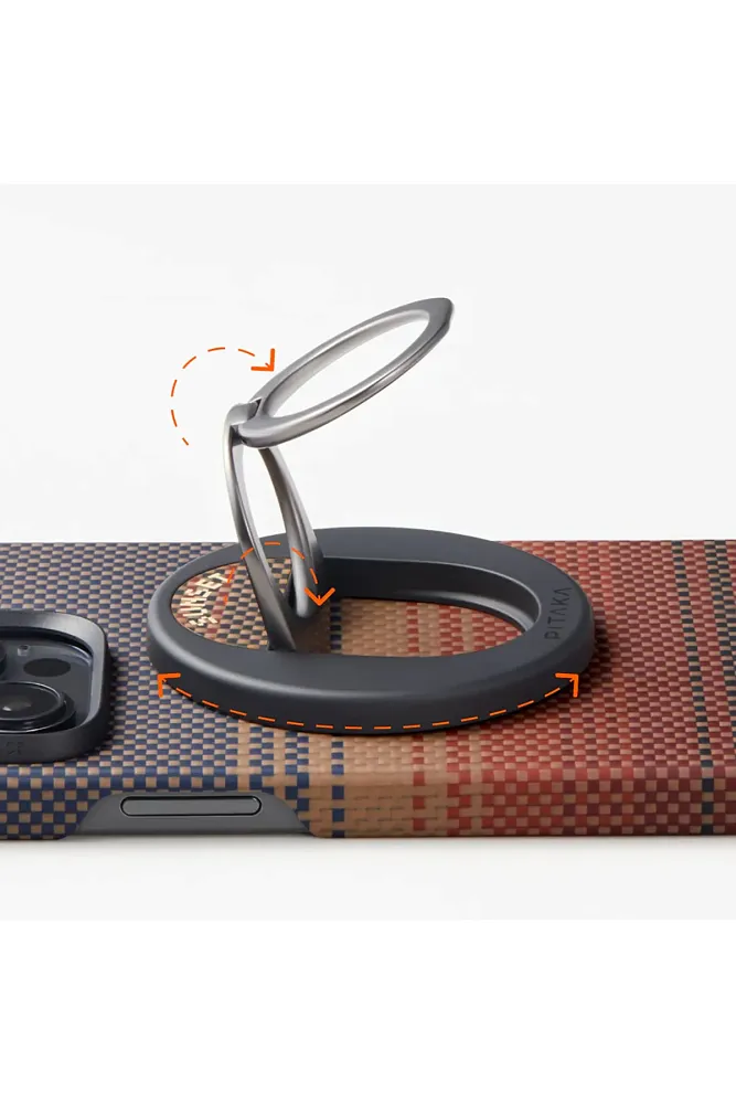 фото Чехол PITAKA Tactile Woven Case & Grip 3 для iPhone 16 Pro Max карбоновый (арамид) Sunset