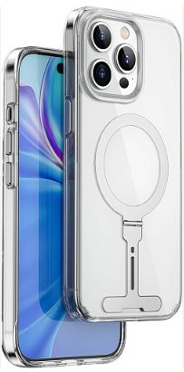 Чехол-накладка Wiwu Magsafe (FYY-014) для Apple iPhone 15 Pro пластиковый с подставкой (прозрачный)