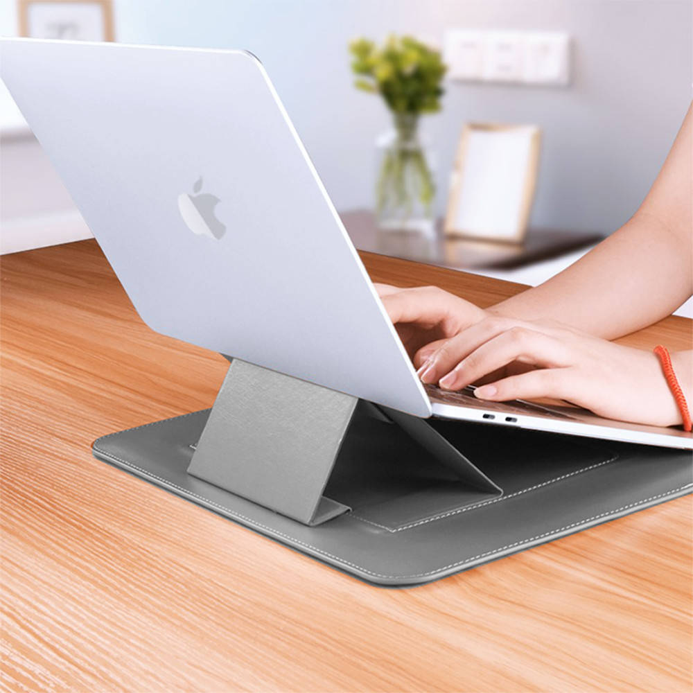 фото Чехол для ноутбука WIWU Skin Pro Slim Stand Sleeve для Apple MacBook Pro 13.3" с подставкой (серый)