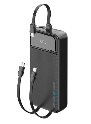 Внешний аккумулятор Deppa NRG Turbo V4C 20000mAh 22.5W/LED дисплей (33689) (черный)