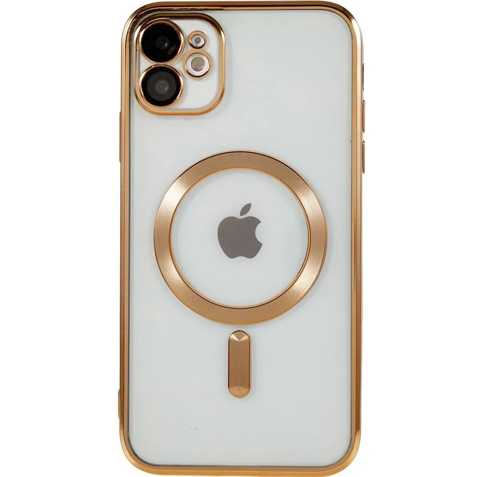 фото Чехол-накладка Case Show Youself Magsafe для Apple iPhone 11 пластиковый (золотая рамка)