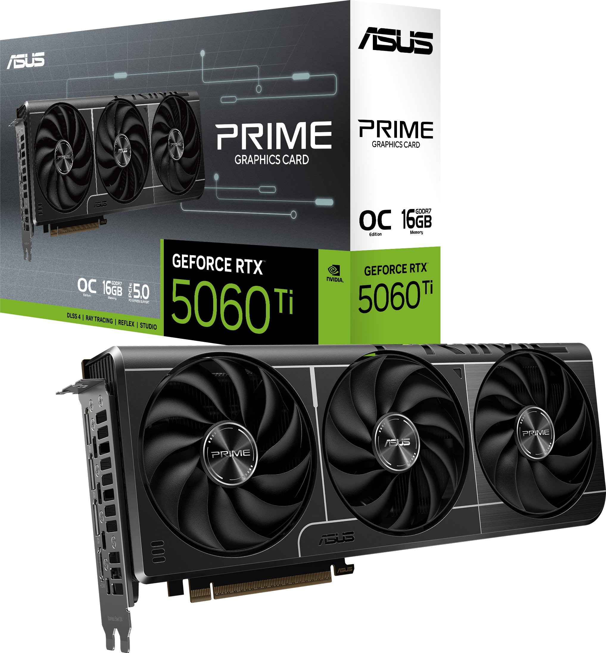Видеокарта ASUS (PRIME-RTX5060TI-O16G) GeForce RTX 5060 Ti 16GB PRIME OC (90YV0MH2-M0NA00)
