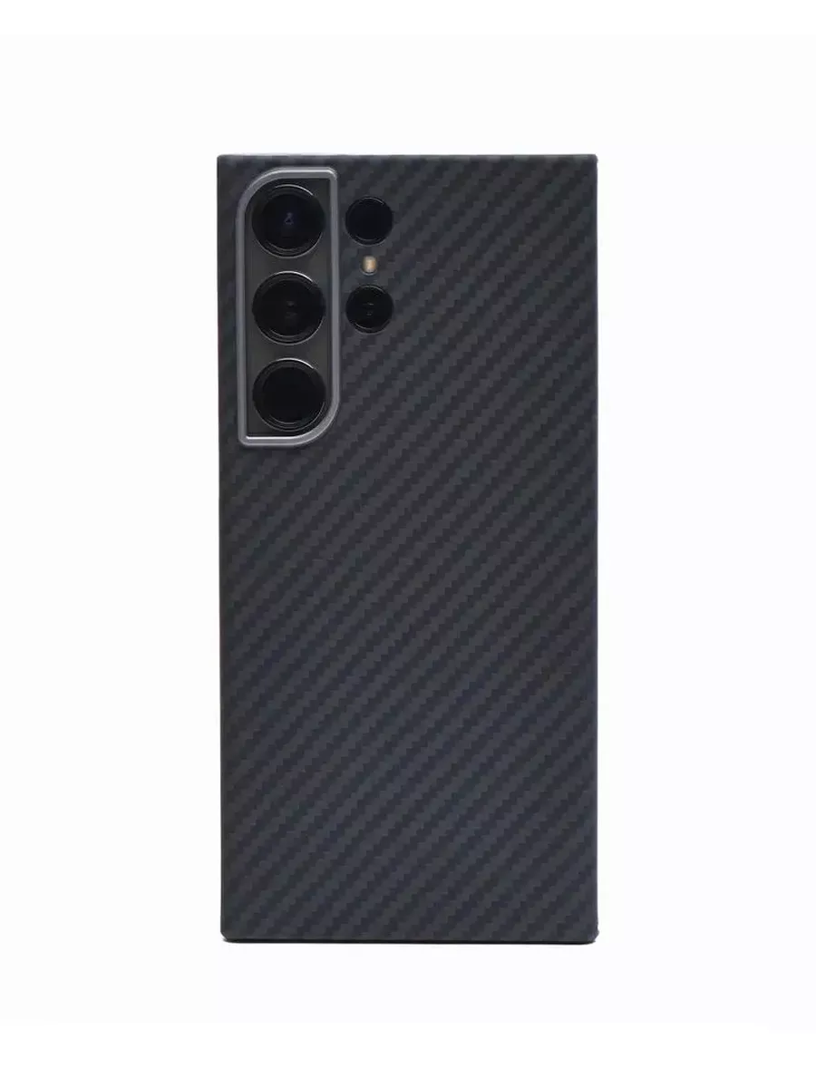 фото Чехол-накладка Kzdoo Keivlar Case для Samsung Galaxy S24 Ultra карбоновый (черно-серый в полоску)