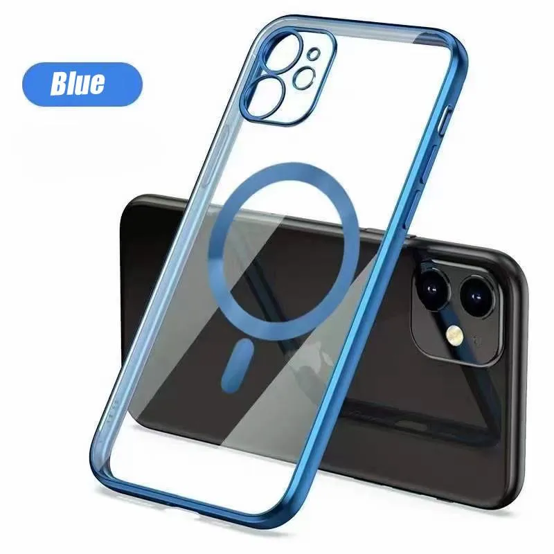 фото Чехол-накладка Case Show Youself Magsafe для Apple iPhone 11 пластиковый (голубая рамка)