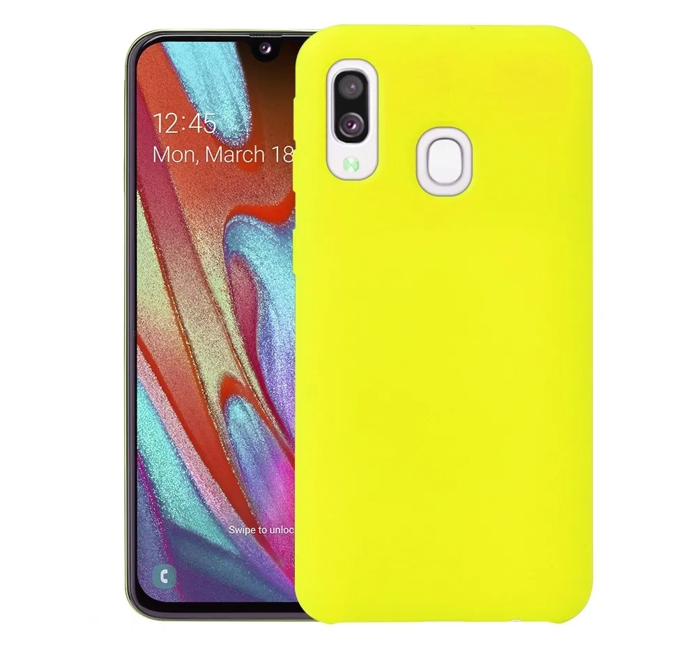 фото Чехол-накладка Silicone Cover для Galaxy A40 силиконовый (желтый)