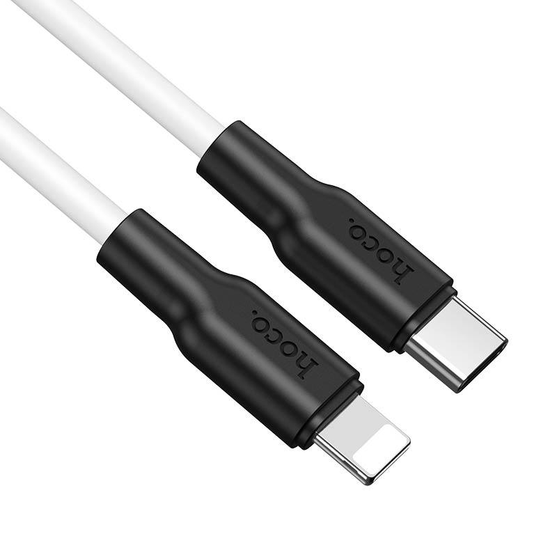 фото Кабель Hoco X21 Plus Data Cable (Lightning) на (Type-C) 100см 3.0A силикон (белый)