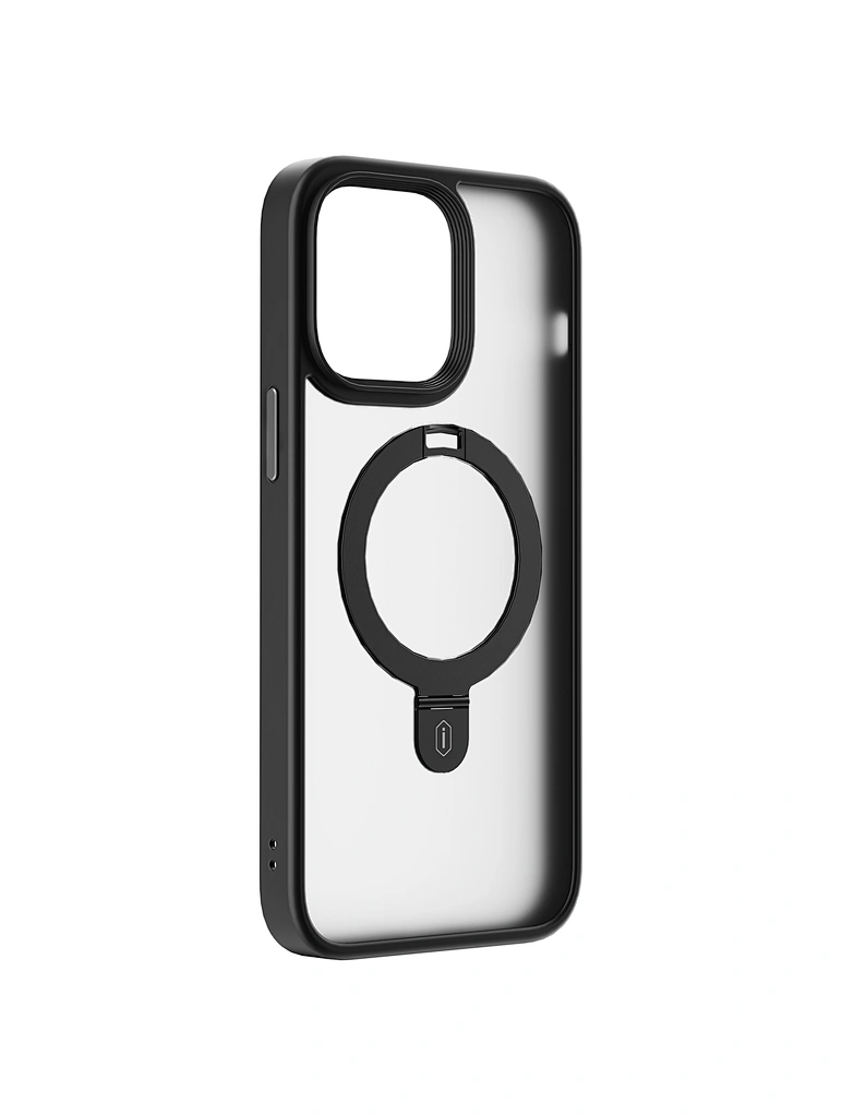 Чехол-накладка Wiwu Magsafe ZMM-010 для Apple iPhone 15 пластиковый с подставкой черный 1800₽