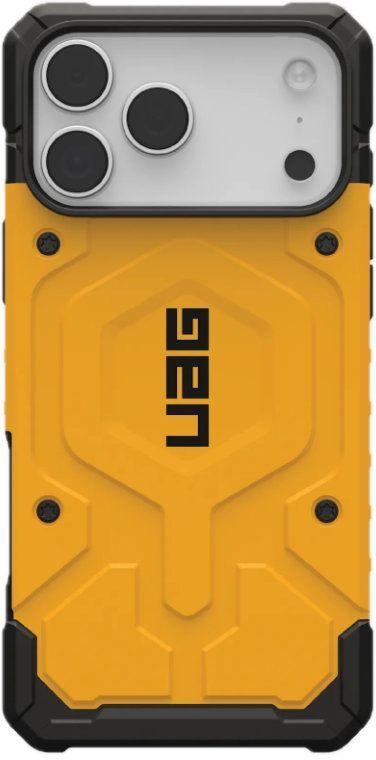 фото Чехол-накладка UAG Pathfinder MagSafe для Apple iPhone 17 Pro пластиковый желтый (черная рамка)