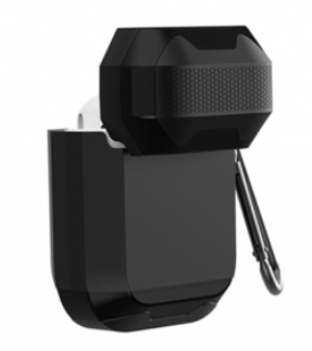 фото Чехол WiWU Defender Strong Metal для AirPods 2 противоударный с карабином (черный)