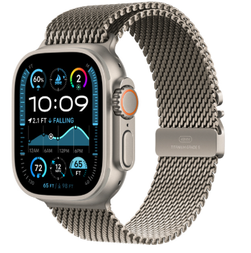Apple Watch Ultra 2 (2024) 49mm Natural Titanium Case with Natural Titanium Milanese Loop (S)