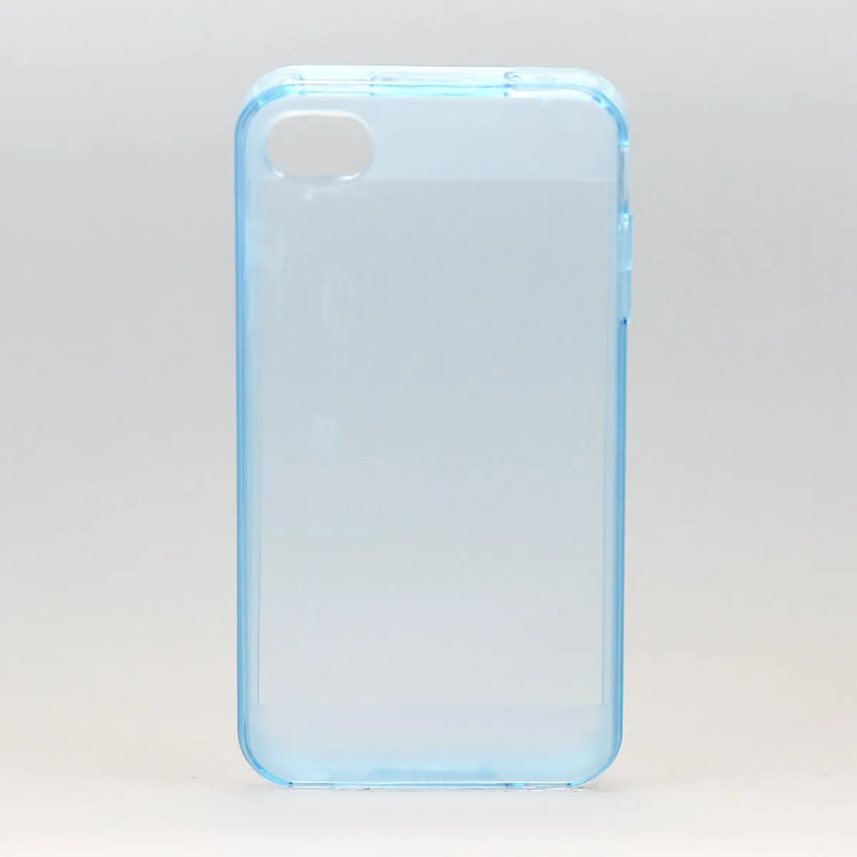 фото Чехол-накладка для Apple iPhone 4/4S силиконовый (прозрачно-голубой)