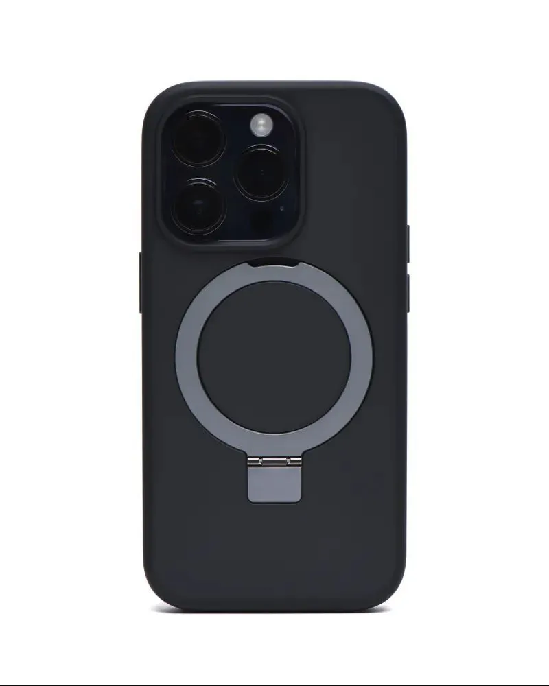 фото Чехол-накладка Keephone Magico Series Magsafe для Apple iPhone 15 Pro Max (пластик/кольцо-держатель) матовый (черная рамка)
