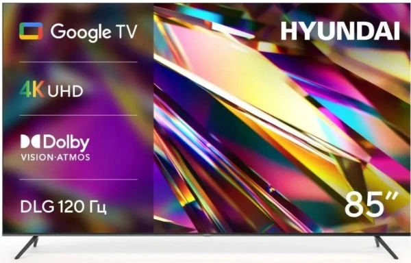 Телевизор Hyundai H-LED85BU7011 Metal, 85", LED 4K UHD, 60 Гц, Smart TV (Google TV)