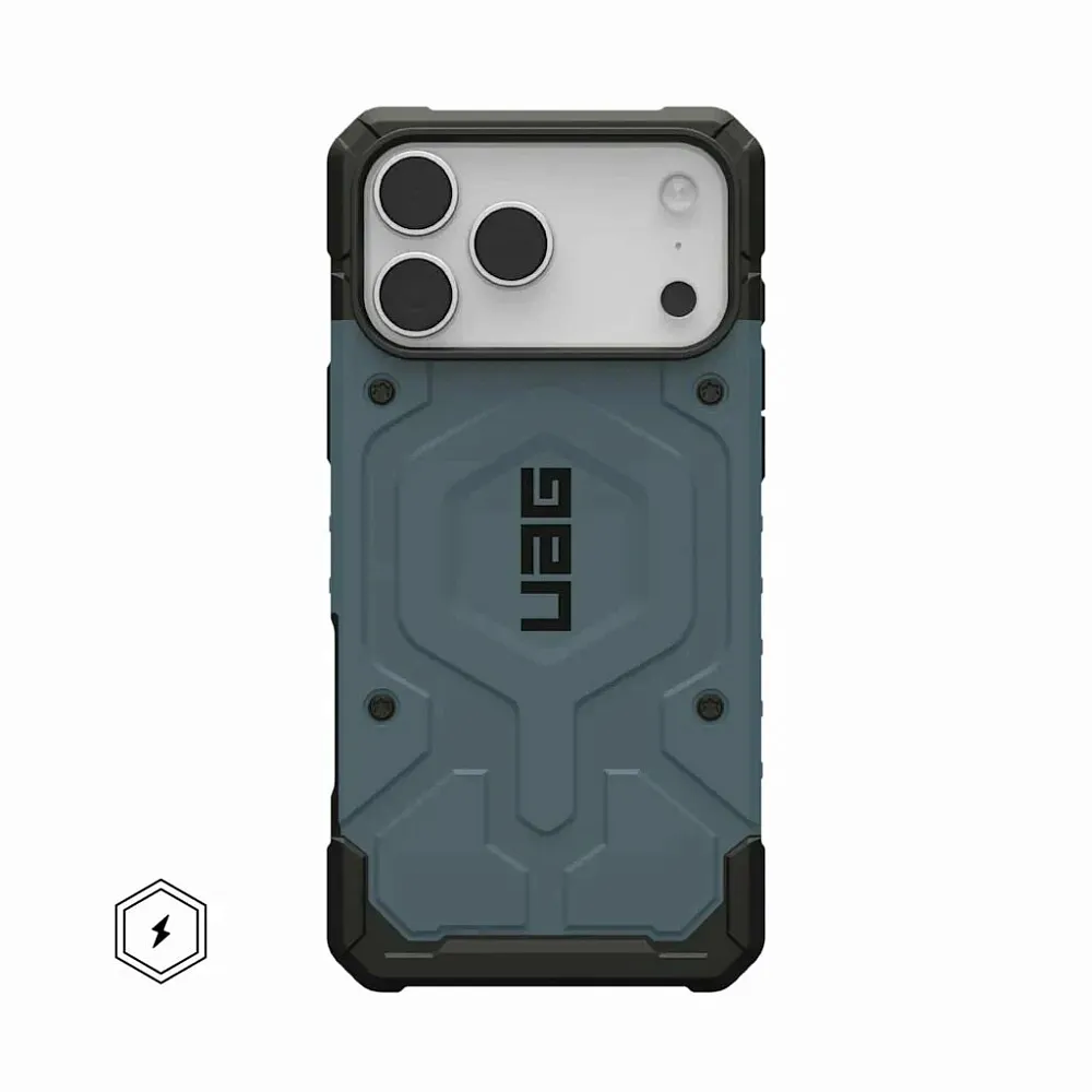 фото Чехол-накладка UAG Pathfinder MagSafe для Apple iPhone 17 Pro пластиковый синий (черная рамка)
