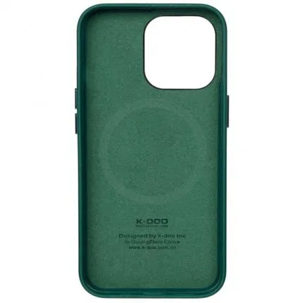фото Чехол-накладка Kzdoo Mag Noble Collection MagSafe Series для Apple iPhone 14 Pro искусcтвенная кожа (зеленый)