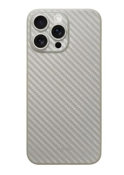 Чехол-накладка Kzdoo Keivlar Case для iPhone 15 Pro карбоновый (титаново-серый в полоску)
