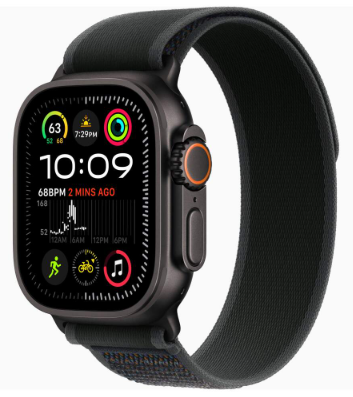 Ремешок Apple для Watch Ultra 49mm Black Trail Loop Black Titanium Finish (S/M)