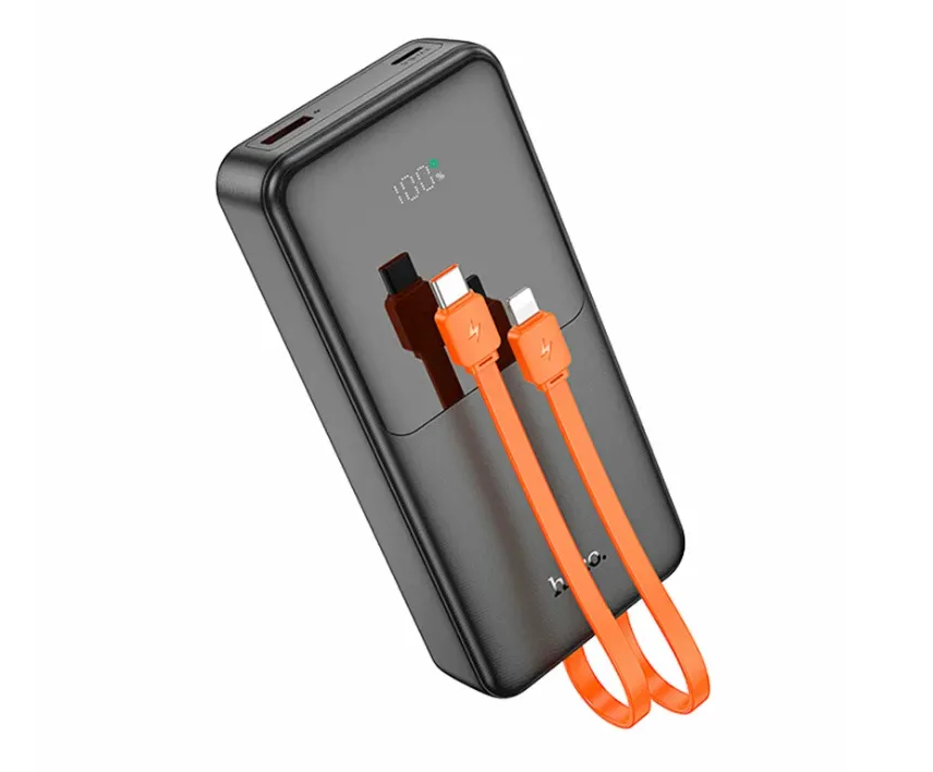 фото Внешний аккумулятор Hoco J119А Sharp charger 20000mAh USB/Type-C/кабель Lightning + Type-C/LED-дисплей (черный)
