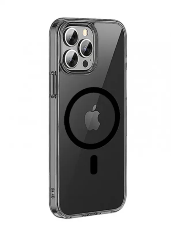 фото Чехол-накладка Wiwu Crystal Case Magsafe для Apple iPhone 15 Plus пластиковый (черный)