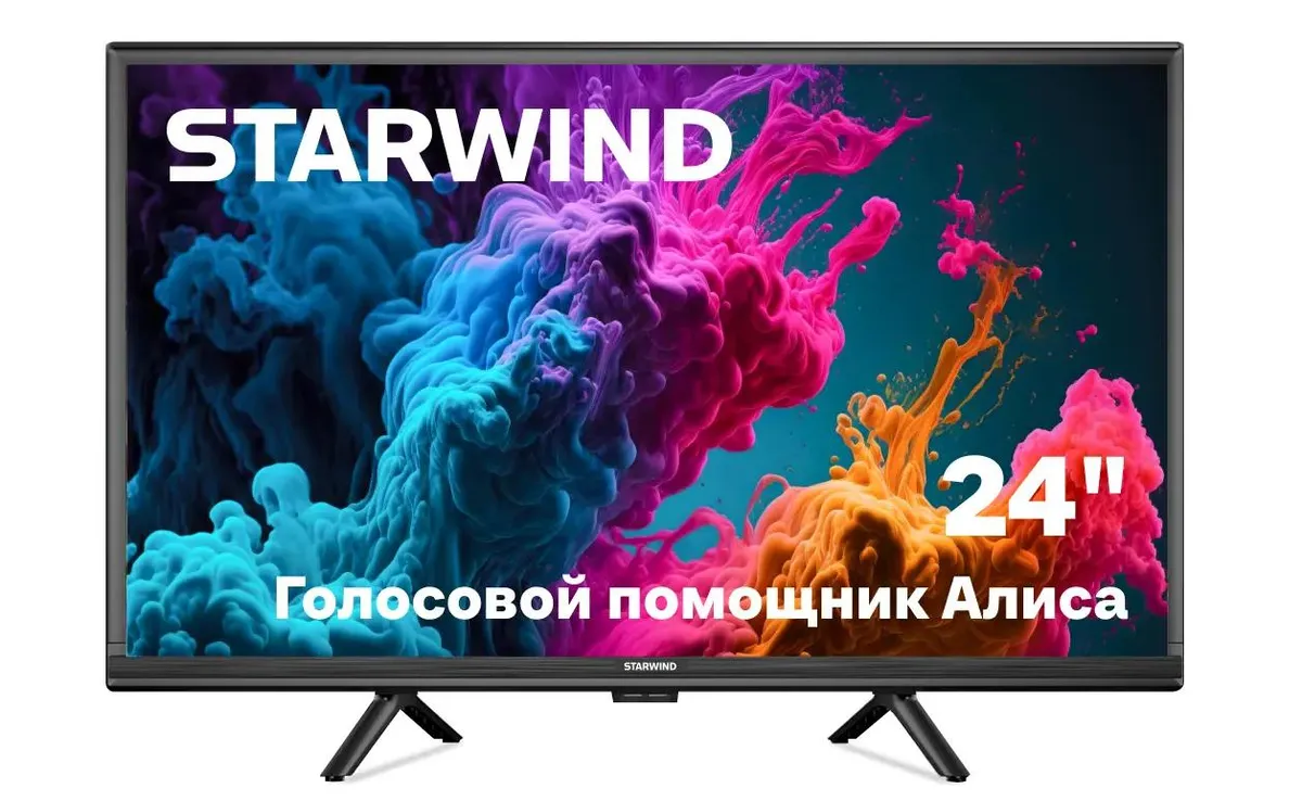 Телевизор Starwind SW-LED24SG304, 24", LED HD, 60 Гц, Smart TV (Яндекс ТВ)