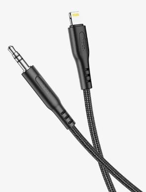 Кабель Hoco UPA18 Digital audio (3.5mm) на (Lightning) 100см нейлоновая оплетка (черный)