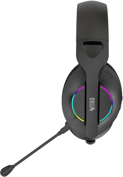 Гарнитура Acer OHR400, беспроводная + проводная, USB / 3.5 мм, подсветка, до 45 ч, чёрный — фото 3