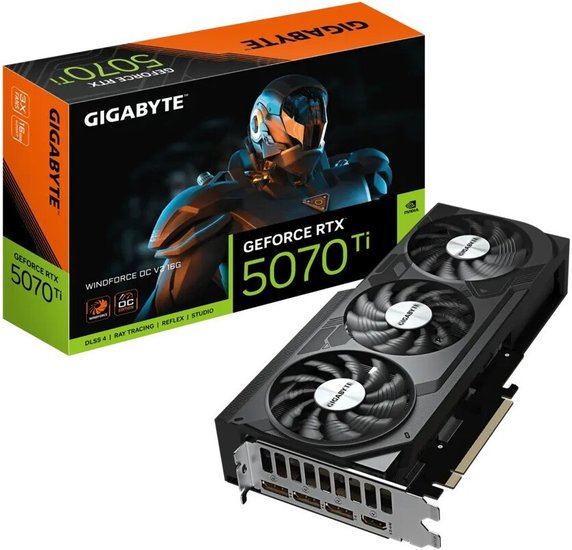 Видеокарта Gigabyte (GV-N507TWF3OCV2-16GD) GeForce RTX 5070 Ti 16GB WINDFORCE OC V2
