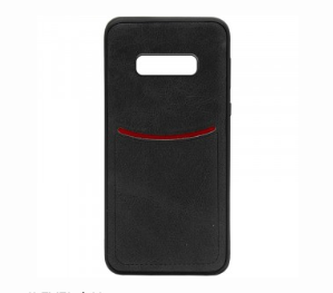 фото Чехол-накладка Creative Case для Samsung Galaxy S10+ силикон/искусственная кожа (черный)