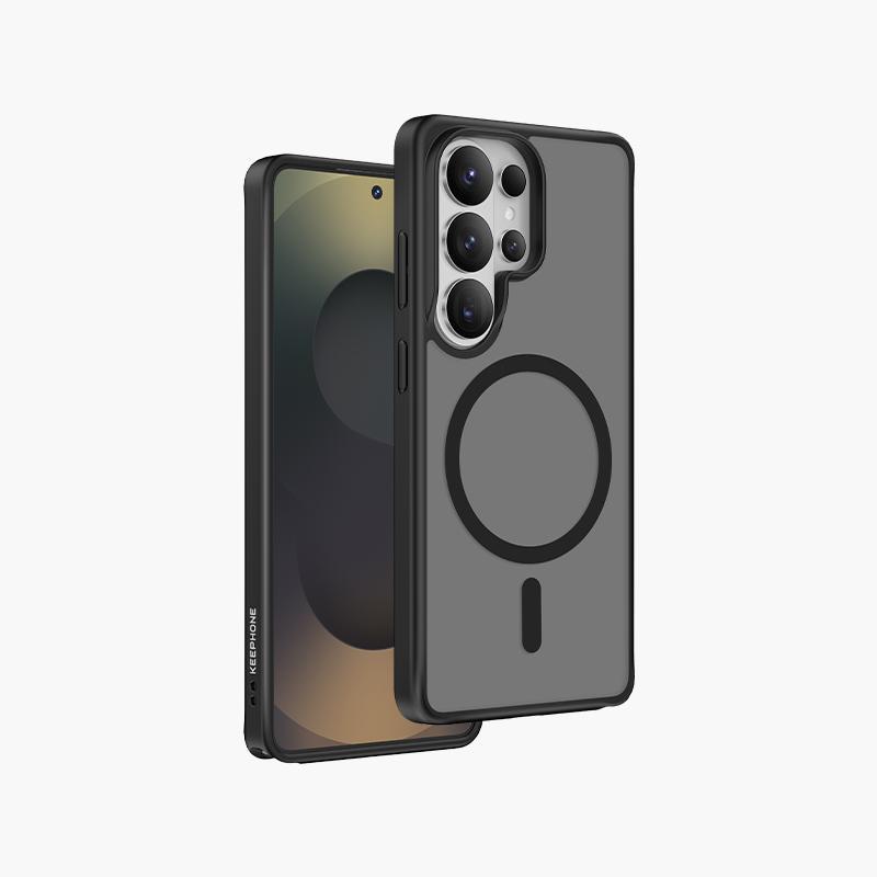 Чехол-накладка Keephone Mago Pro Magsafe для Samsung Galaxy S26 пластиковый прозрачно-черный черная рамка 2400₽