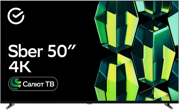 Телевизор SBER SDX-50U4124, 50", LED 4K UHD, 60 Гц, Smart TV (Салют ТВ)