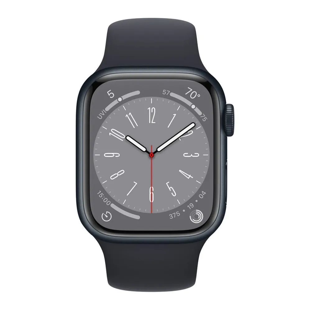 Apple Watch Series 8 41mm (GPS) Midnight Aluminum Case with Midnight Sport Band (M/L) (MNU83)