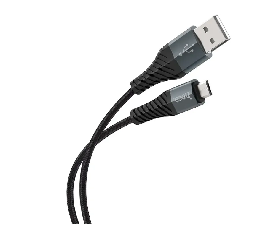 фото Кабель Hoco (X38) Cool Fast Charging (USB) на (micro USB) 100см 2,4А тканевая оплётка (черный)