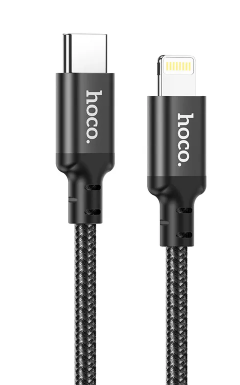 Кабель Hoco X14 20W (Type-C) на (Lightning) 200см нейлоновая оплетка (черный)