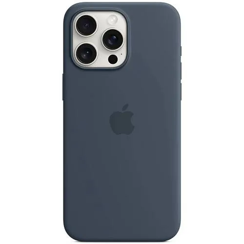фото Чехол-накладка Silicone Case Series для Apple iPhone 15 Pro (темно-синий)