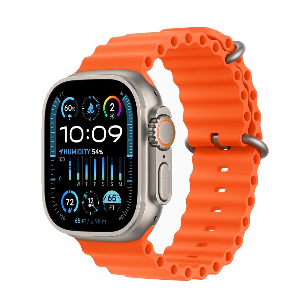 Apple Watch Ultra 2 49 mm (GPS+Cellular) Titanium Case Orange Ocean Band (One Size) (MREH3)