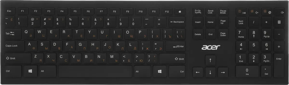 фото Клавиатура Acer OKR010, беспроводная (радио), чёрный