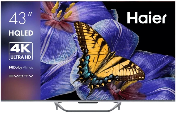 Телевизор Haier DH1VYMD01RU cеребристый HQ-LED UHD 60Hz Smart TV 2GB/16GB, 43", LED 4K UHD, 60 Гц, Smart TV